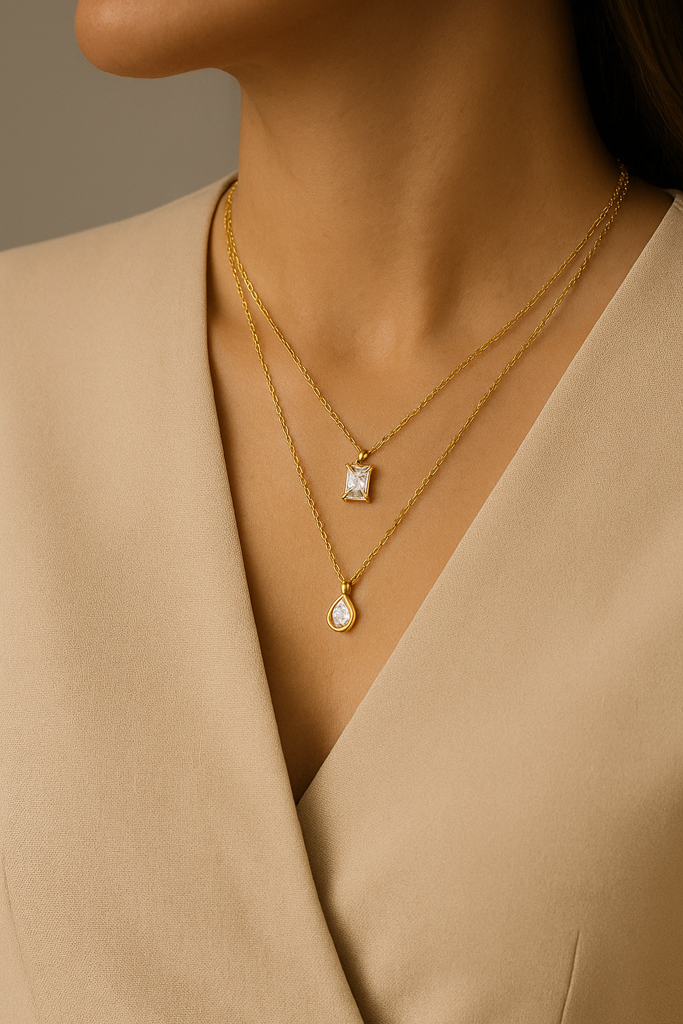 Two Layered Diamond Necklace : N-LY-43-0
