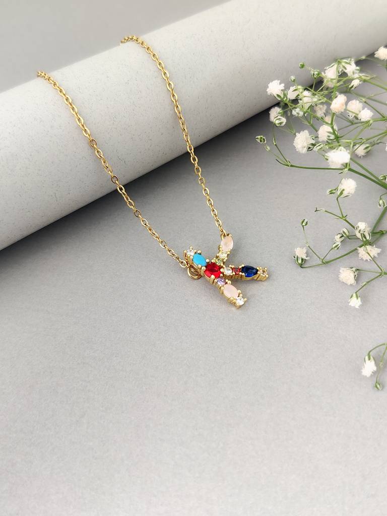 Monogram Letter K Necklace : N-MON-12-K