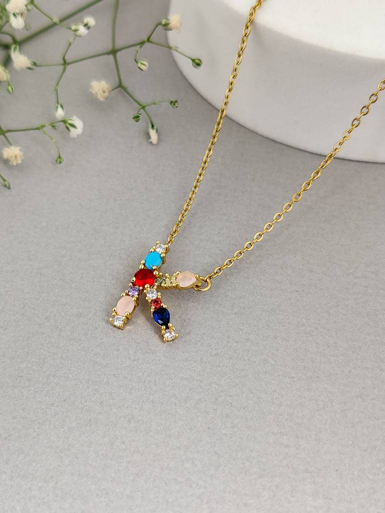 Monogram Letter K Necklace : N-MON-12-K