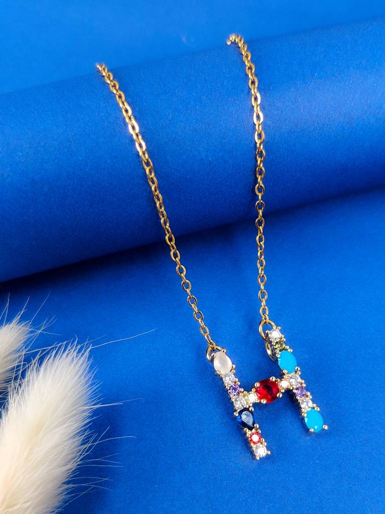 Monogram Letter H Necklace : N-MON-15-H