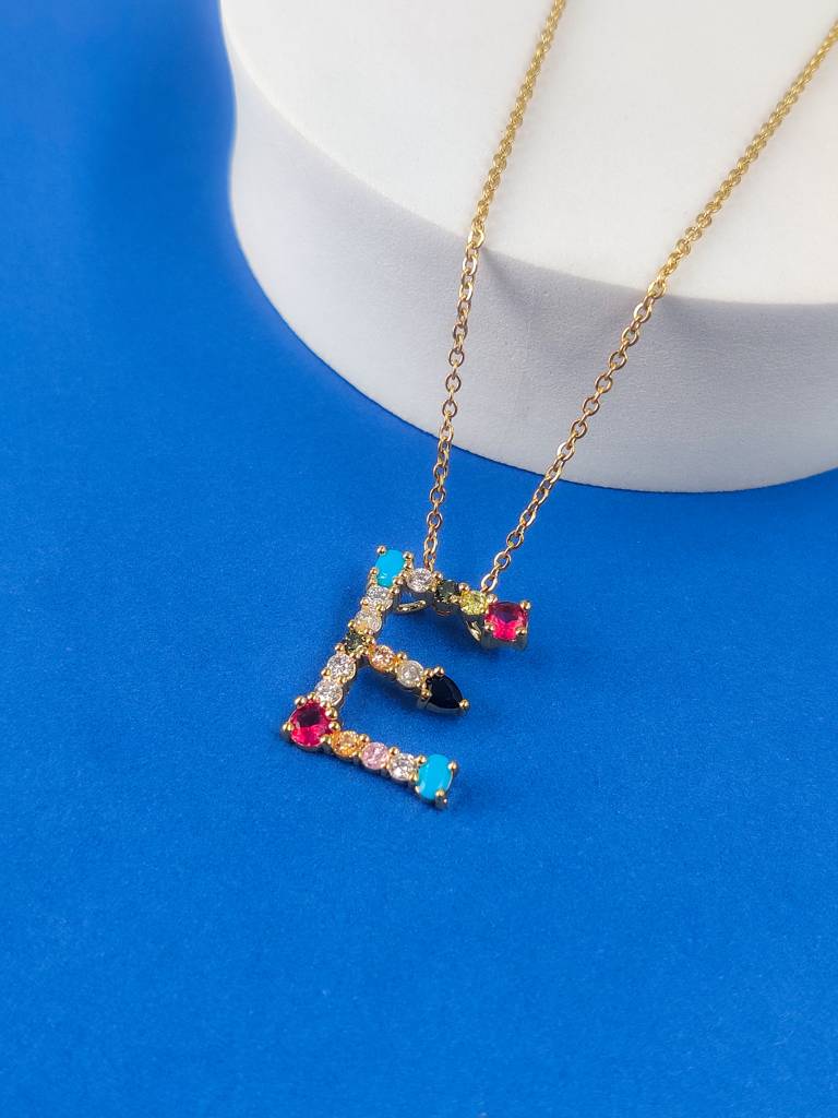 Monogram Letter E Necklace : N-MON-18-E