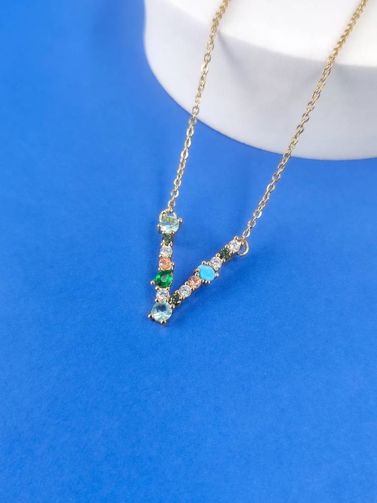 Monogram Letter V Necklace : N-MON-3-V