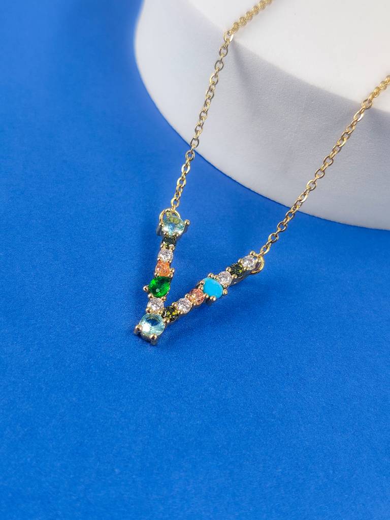 Monogram Letter V Necklace : N-MON-3-V