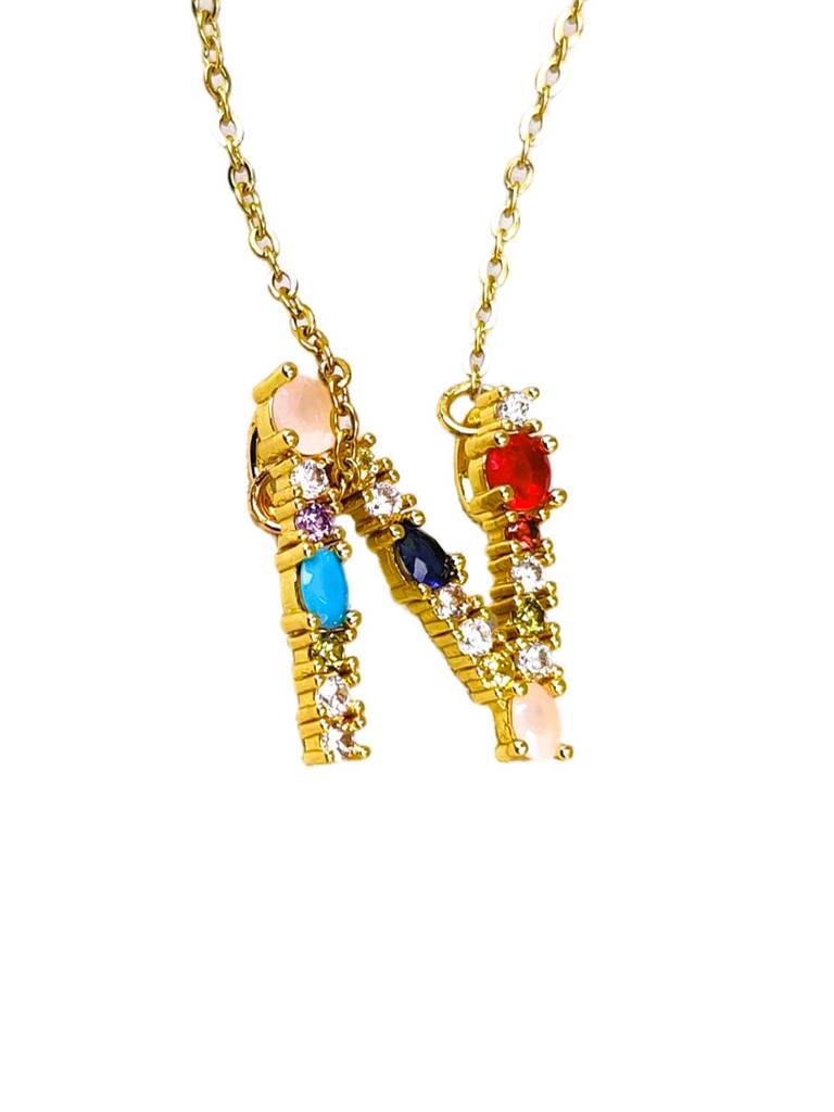 Monogram Letter N Necklace : N-MON-9-N