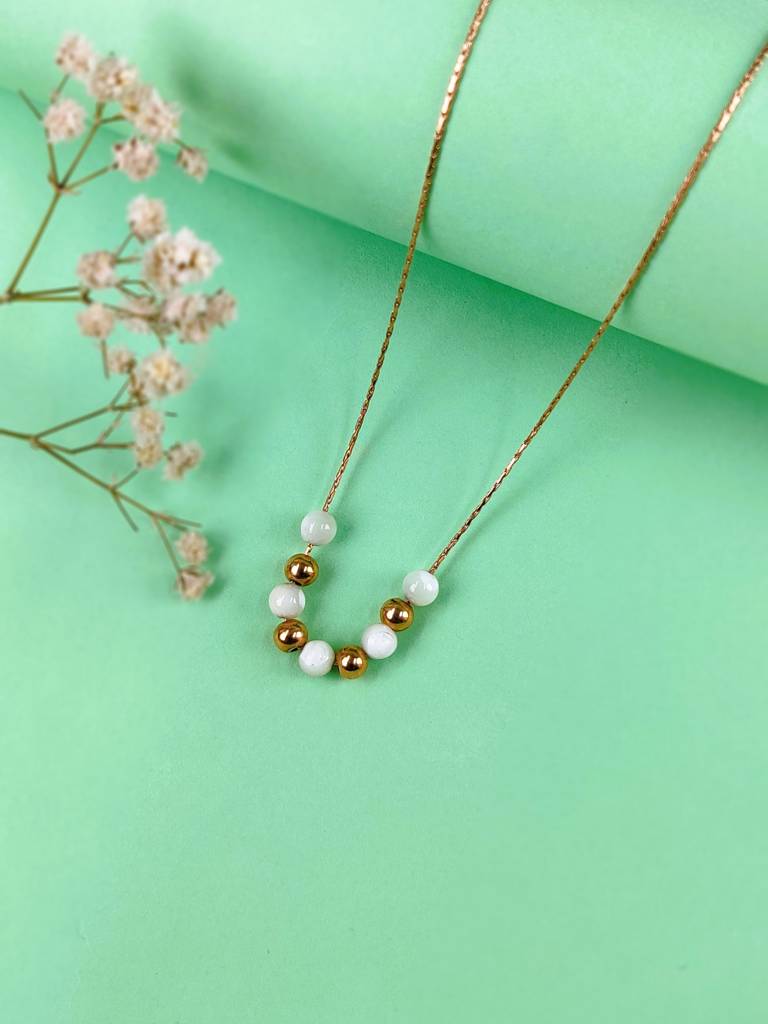 Amber Pearl Necklace : N-P-15-G