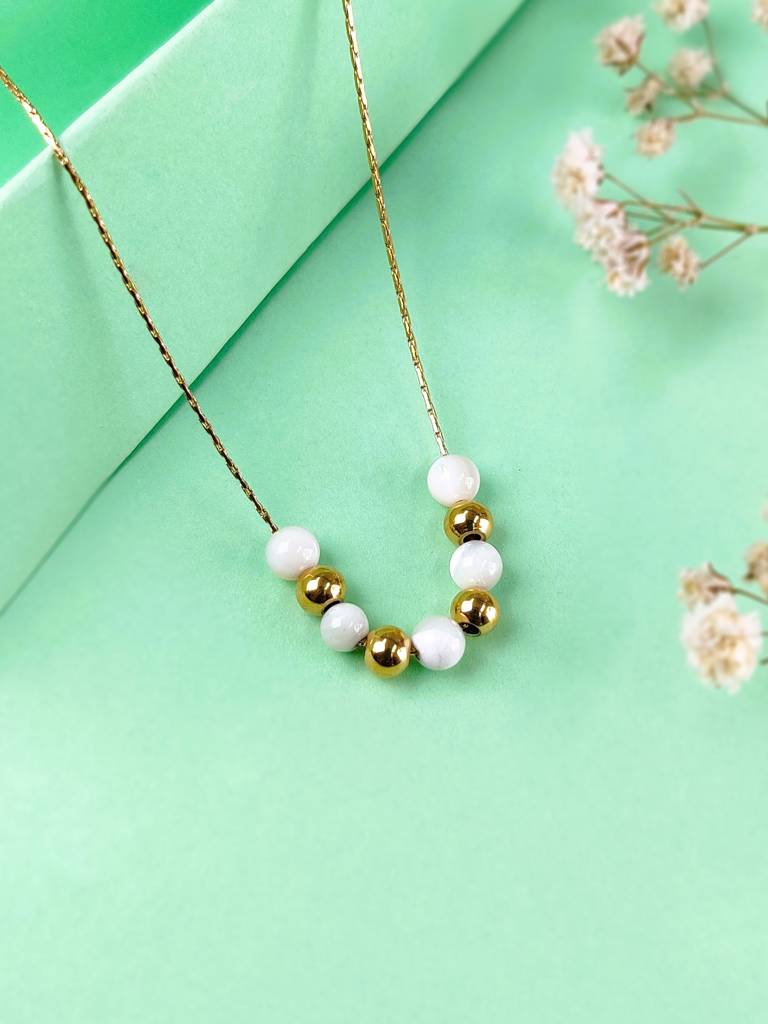 Amber Pearl Necklace : N-P-15-G