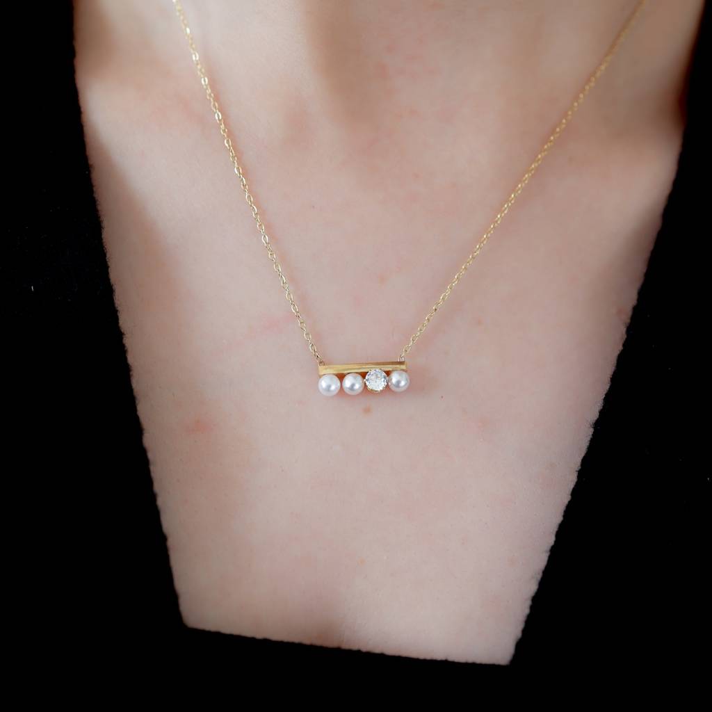 Elysian Pearl Necklace (Gold) : N-P-21-0