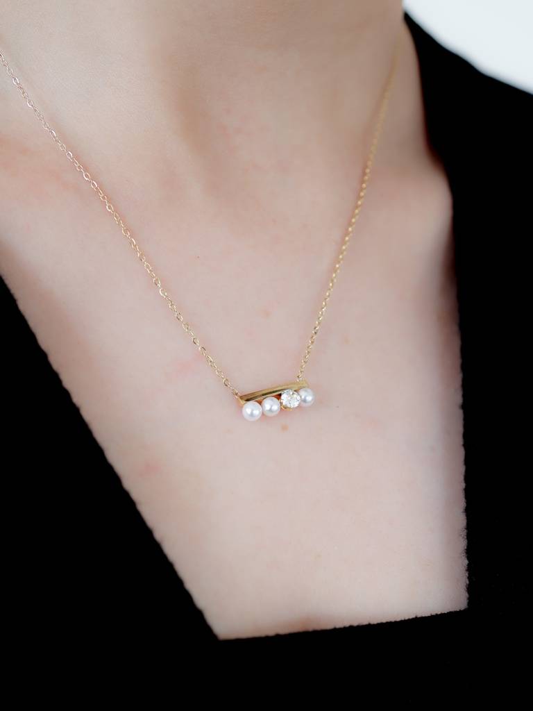 Elysian Pearl Necklace (Gold) : N-P-21-0