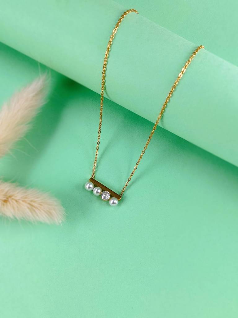 Elysian Pearl Necklace (Gold) : N-P-21-0