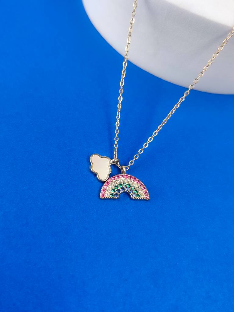 Crystal Rainbow Necklace : N-RB-3-G