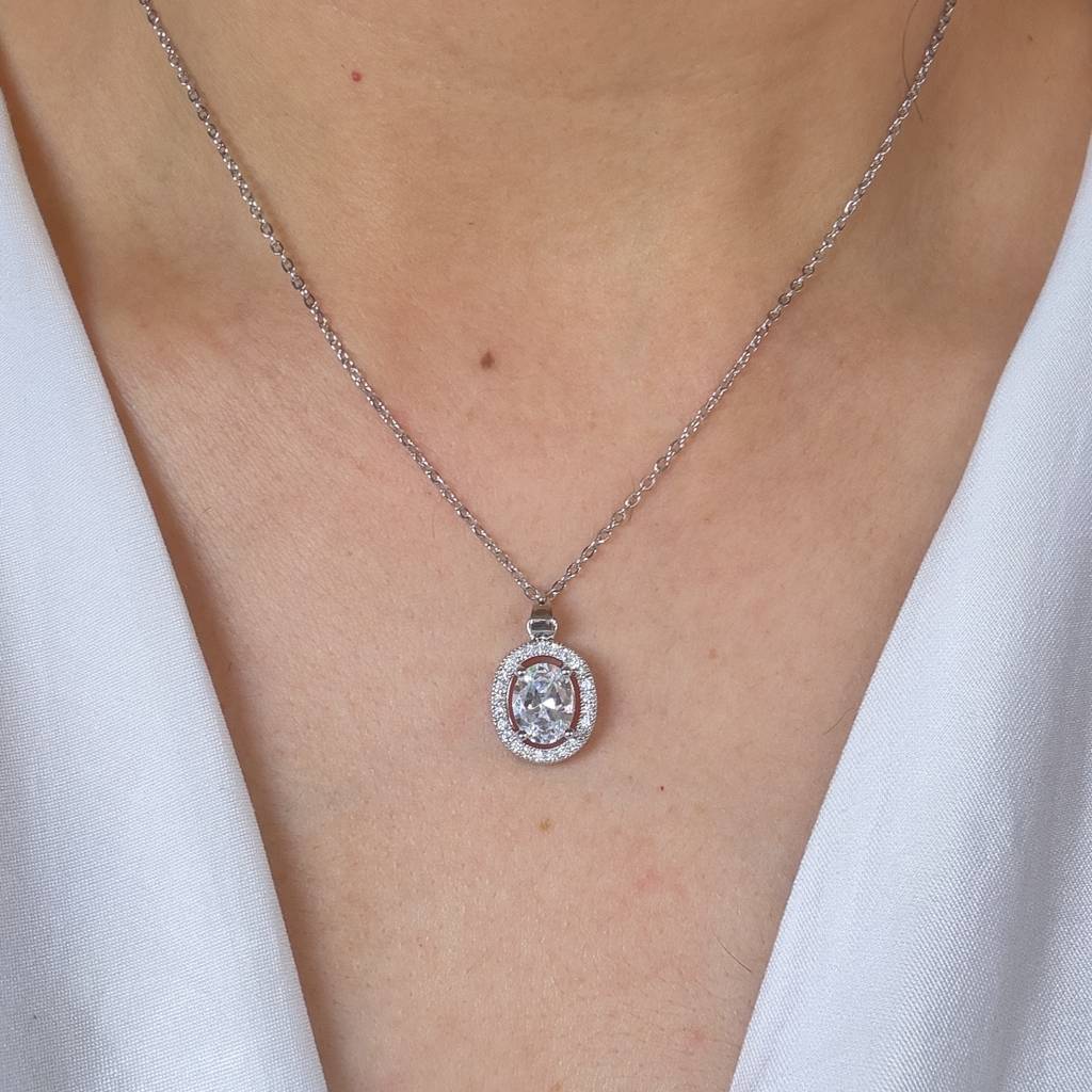Samanda Solitaire Necklace(Silver) : N-SO-12-0