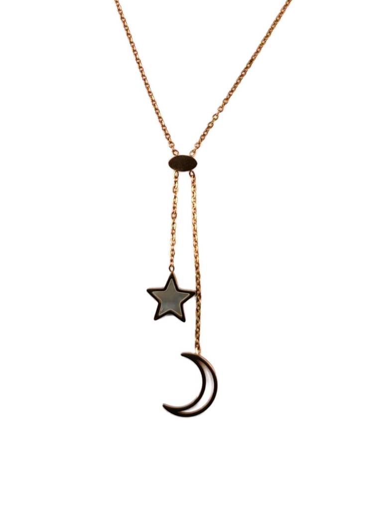 Moon & Star Charm Necklace : N-ST-16-0