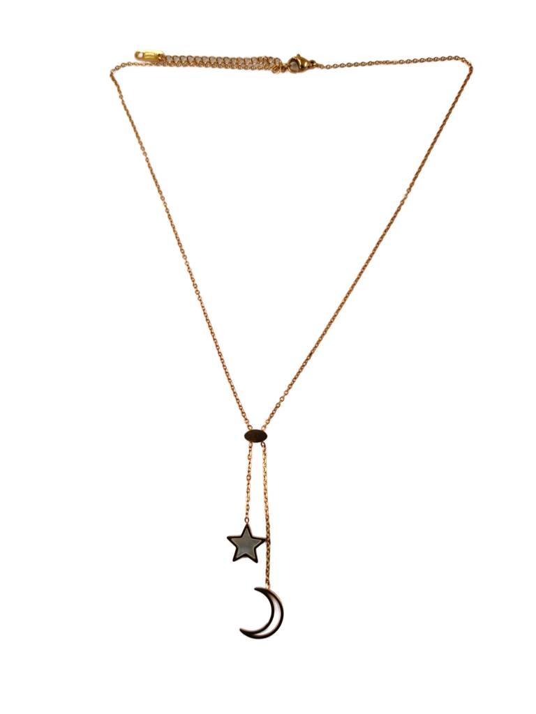Moon & Star Charm Necklace : N-ST-16-0