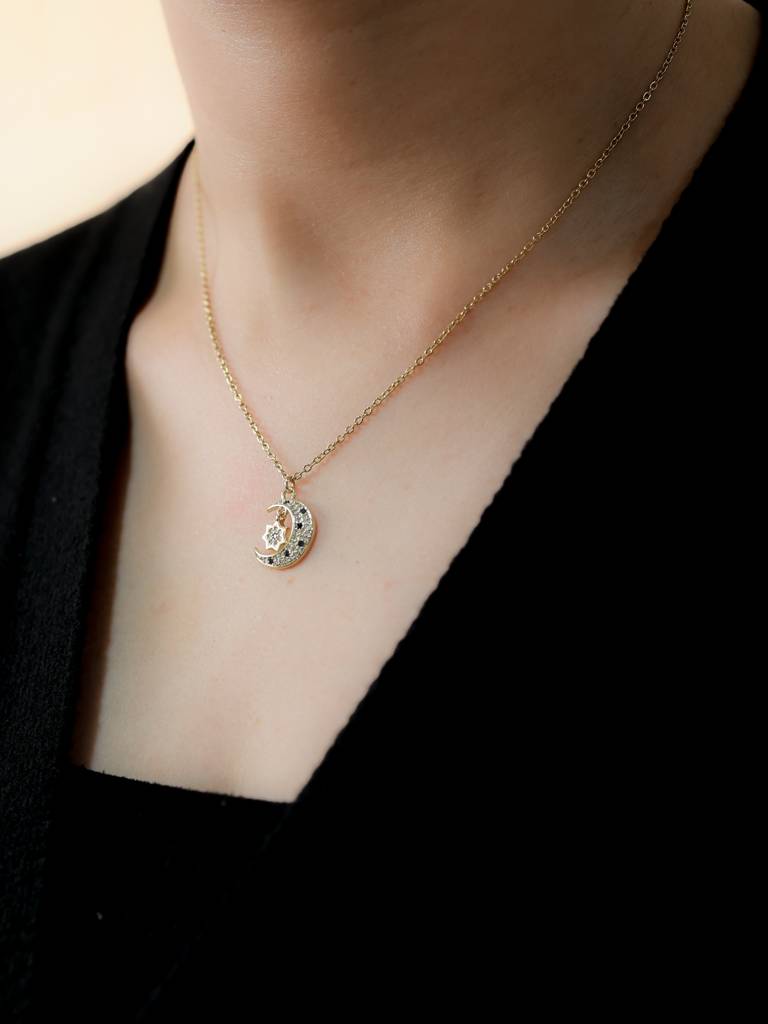 Moon And Star Necklace : N-ST-23-0