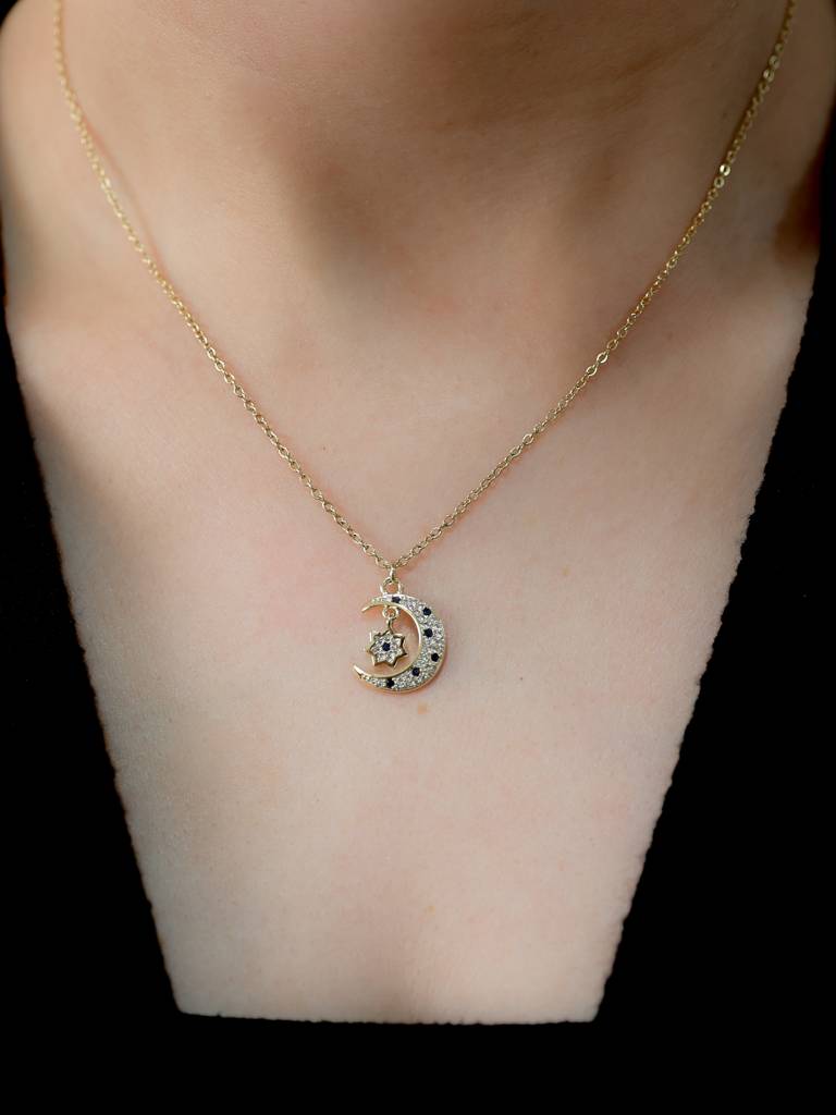 Moon And Star Necklace : N-ST-23-0