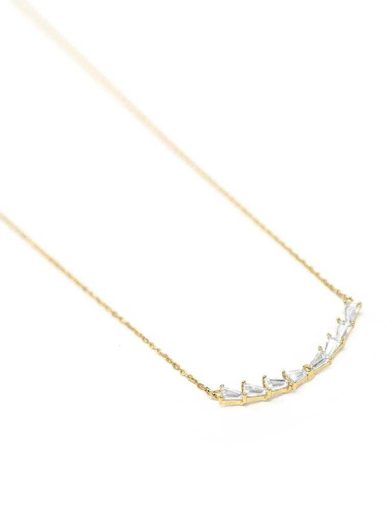 Mannash Baguetty Smile Gold Plated Sterling Silver Chain Necklace : MZYNCP641D1509