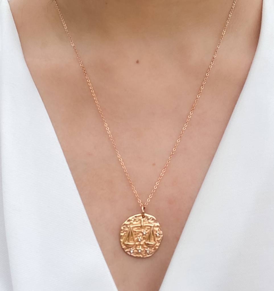 French Zodiac Coin Necklace (Libra) : N-ZOF-10-0