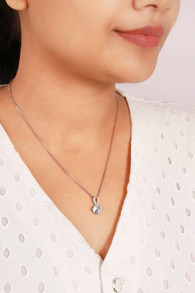 Silberry 925 Sterling Silver Cascade Pendant With Link Chain : N1782