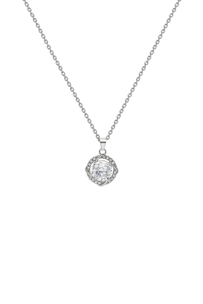 Silberry 925 Sterling Silver Radiant Pendant With Link Chain : N1802