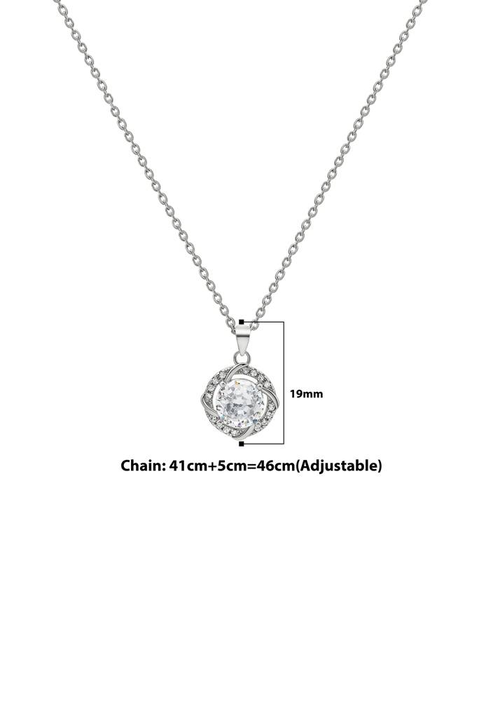 Silberry 925 Sterling Silver Radiant Pendant With Link Chain : N1802