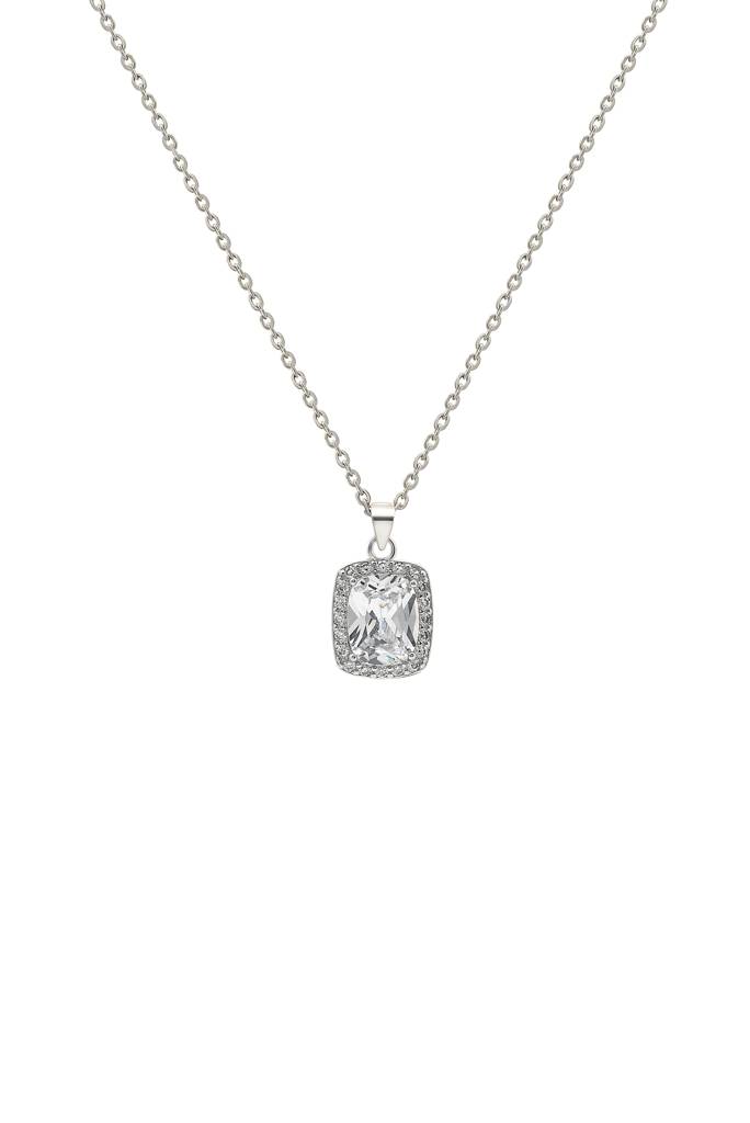 Silberry 925 Sterling Silver Prism Pendant With Link Chain : N1828