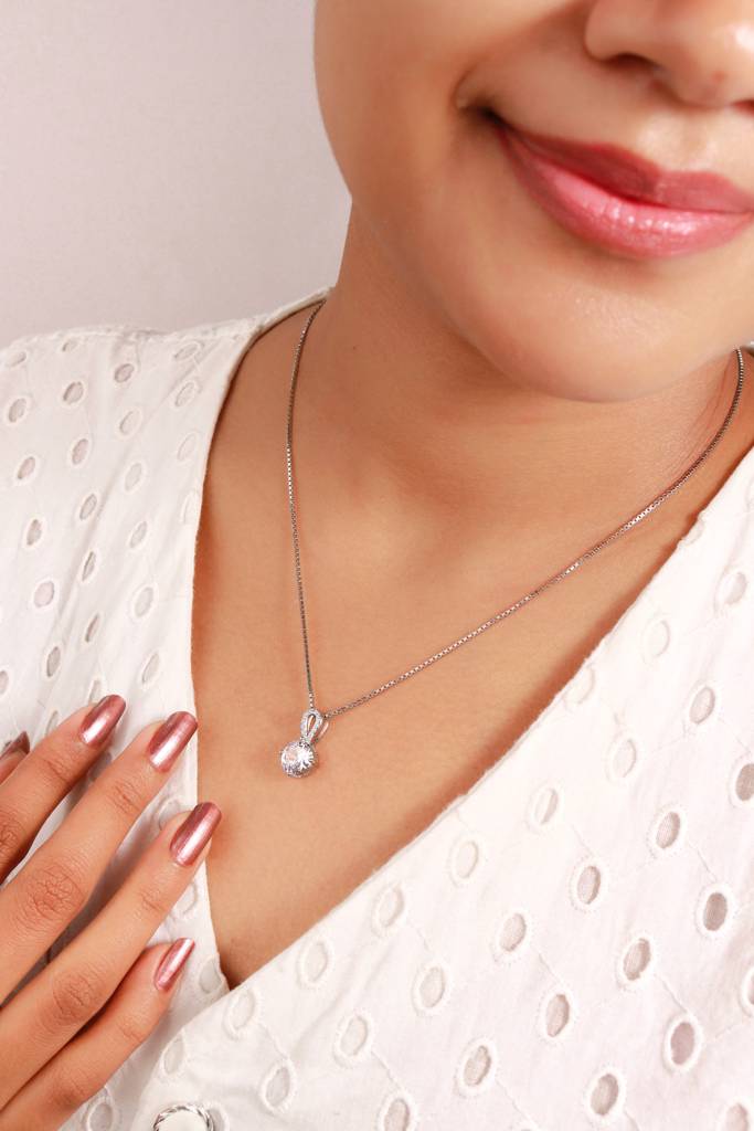 Silberry 925 Sterling Silver Cascade Pendant With Box Chain