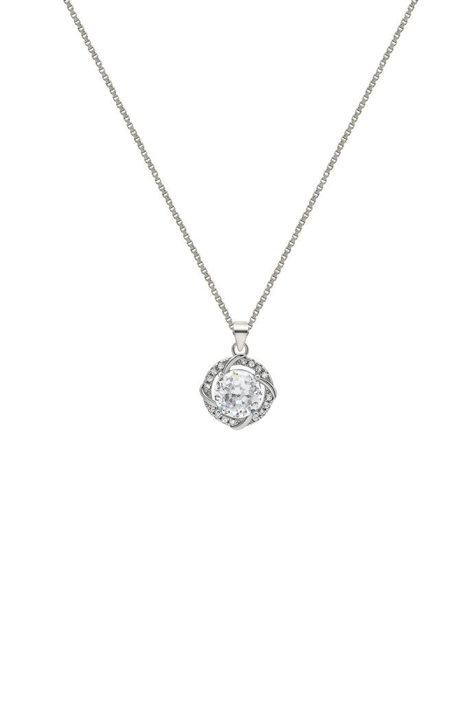 Silberry 925 Sterling Silver Radiant Pendant With Box Chain : N1899