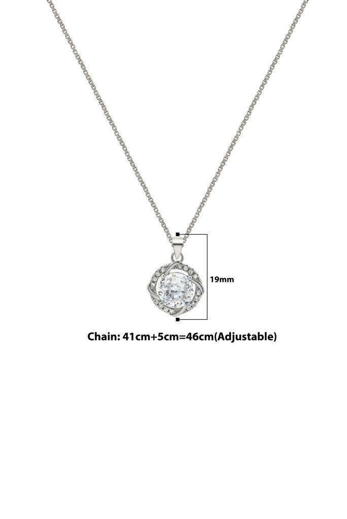 Silberry 925 Sterling Silver Radiant Pendant With Box Chain : N1899