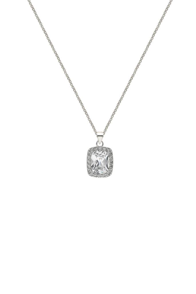 Silberry 925 Sterling Silver Prism Pendant With Box Chain : N1913