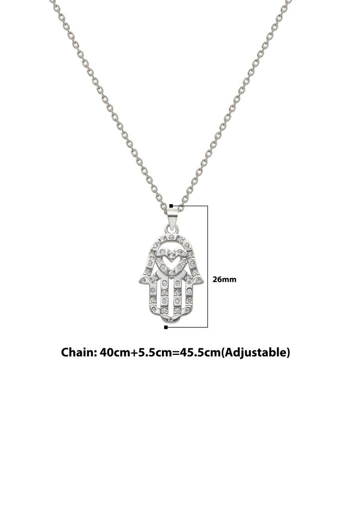 Silberry 925 Sterling Silver Hamsa Pendant With Chain : N2194