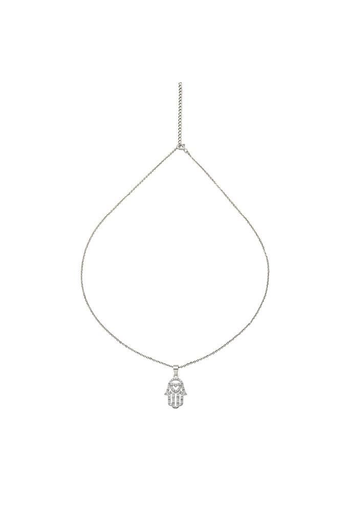 Silberry 925 Sterling Silver Hamsa Pendant With Chain : N2194