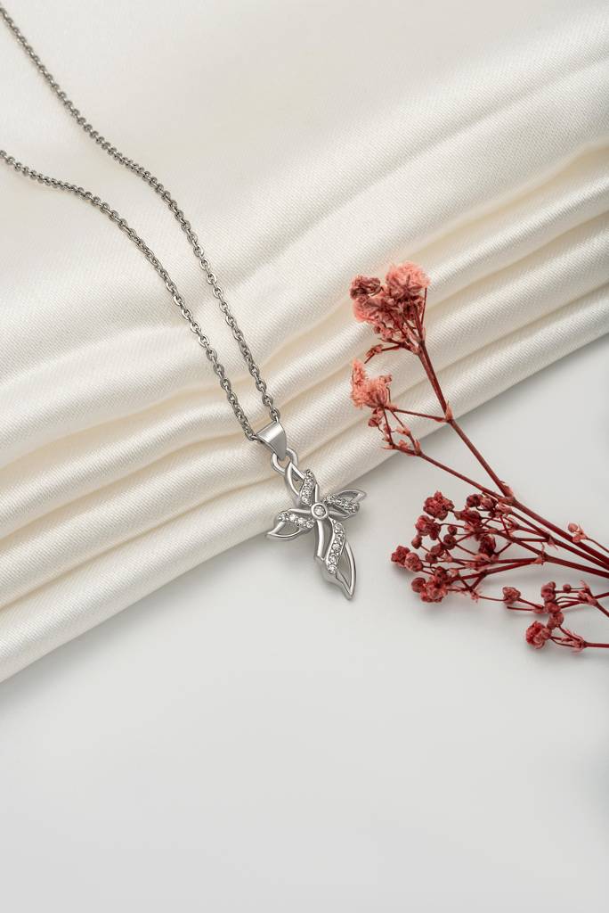 Silberry 925 Sterling Silver Divine Cross Pendant With Chain : N2257