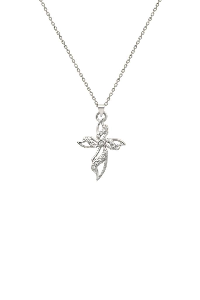 Silberry 925 Sterling Silver Divine Cross Pendant With Chain : N2257