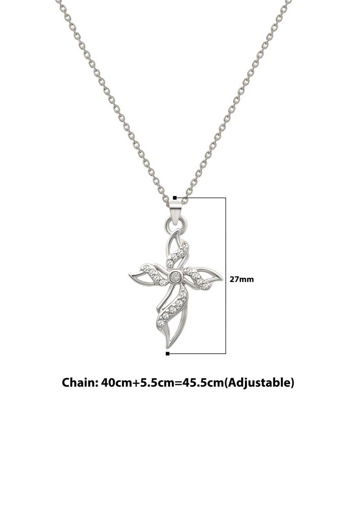 Silberry 925 Sterling Silver Divine Cross Pendant With Chain : N2257