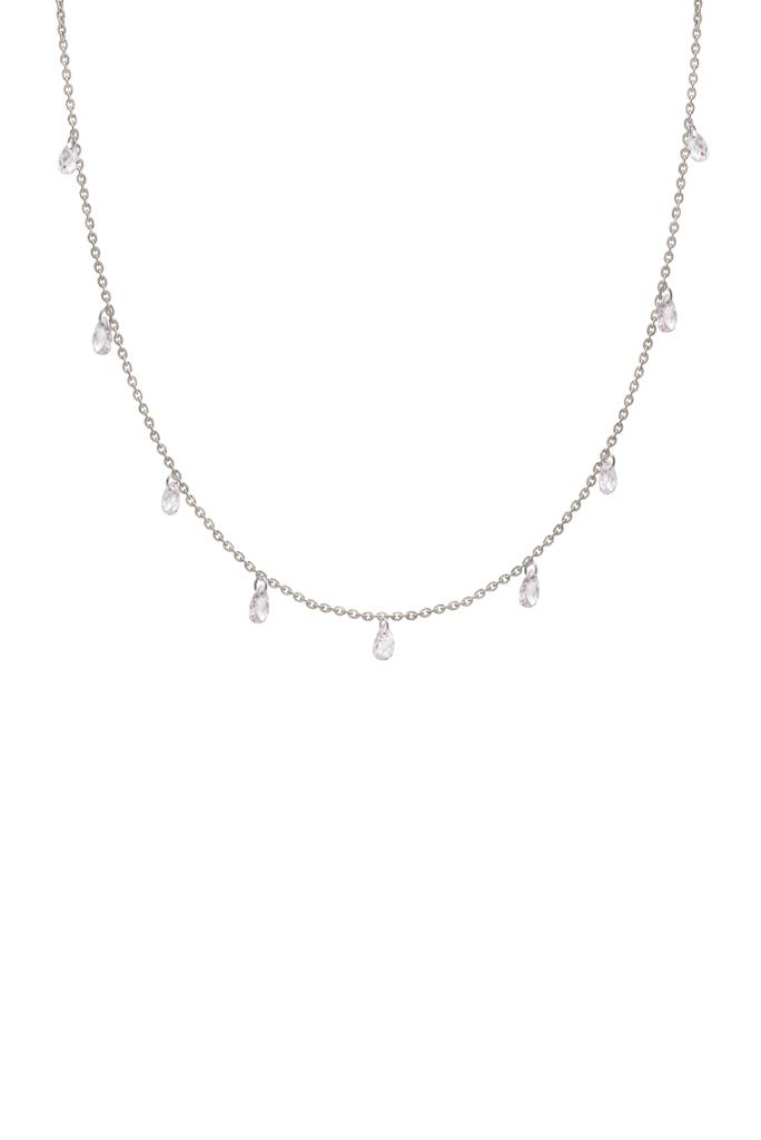 Silberry 925 Sterling Silver White Crystalized Necklace : N2382