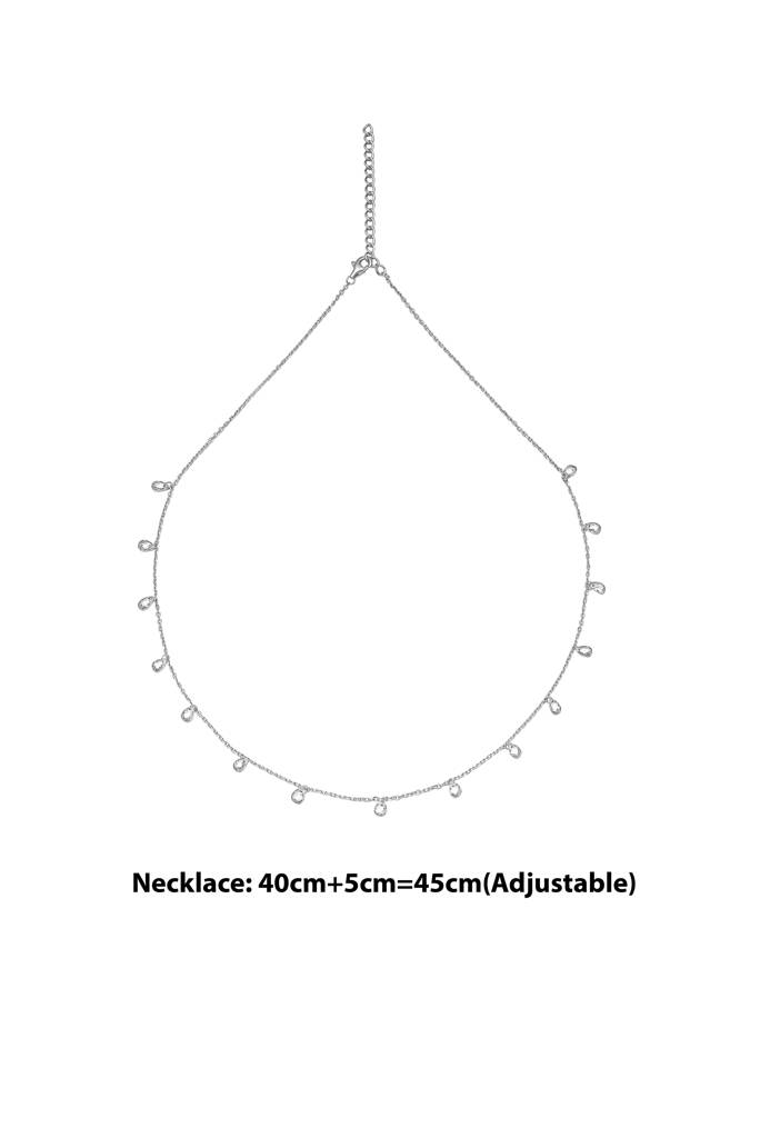 Silberry 925 Sterling Silver White Crystalized Necklace : N2382