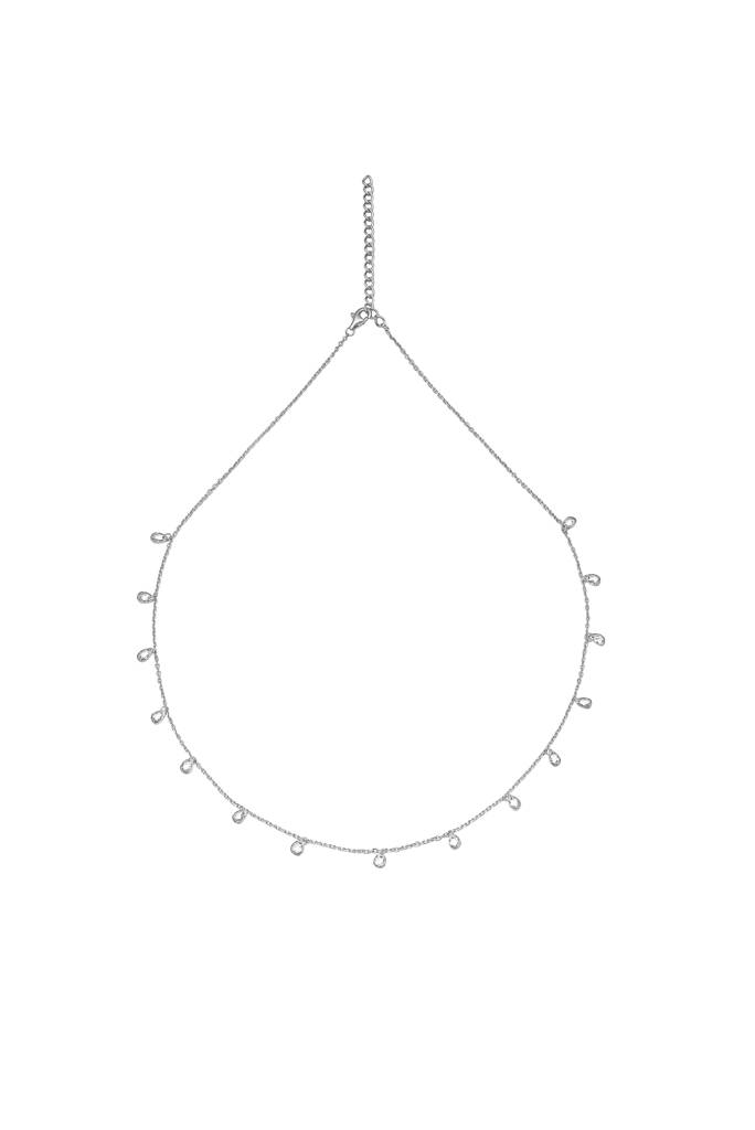 Silberry 925 Sterling Silver White Crystalized Necklace : N2382