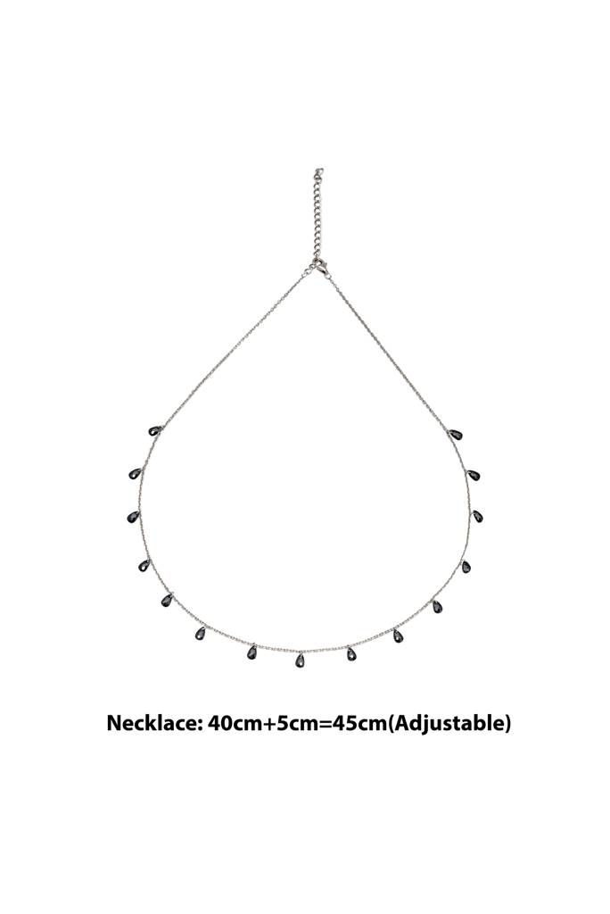 Silberry 925 Sterling Silver White Crystalized Necklace : N2416