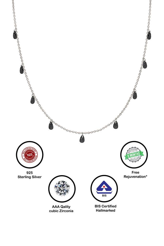 Silberry 925 Sterling Silver White Crystalized Necklace : N2416