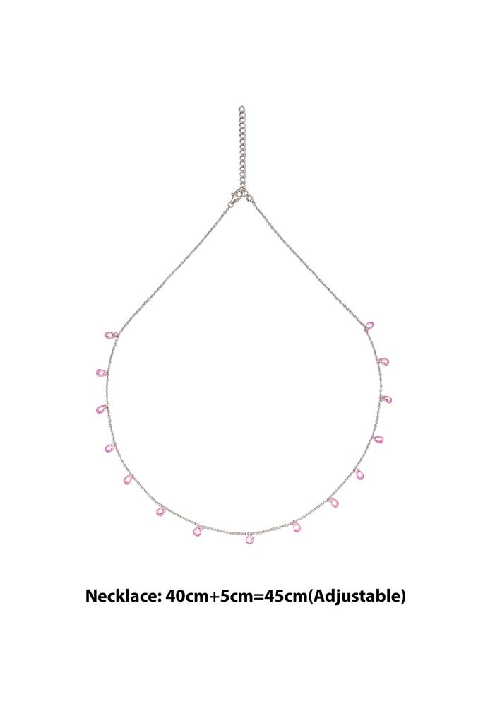 Silberry 925 Sterling Silver White Crystalized Necklace : N2477