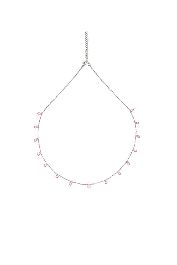 Silberry 925 Sterling Silver White Crystalized Necklace : N2477
