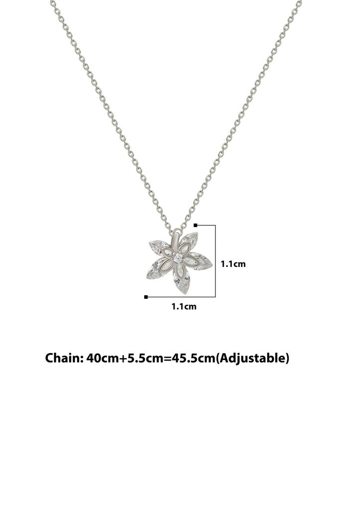 Silberry 925 Sterling Silver Orchid Pendant With Chain : N2566