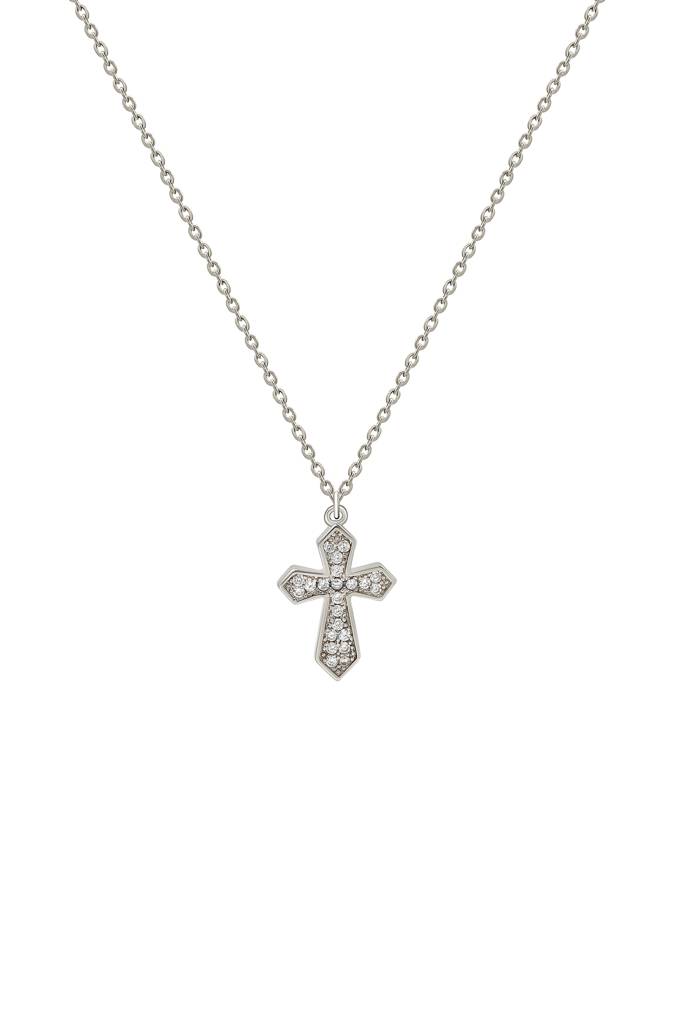 Silberry 925 Sterling Silver Serene Cross Pendant With Chain : N2599
