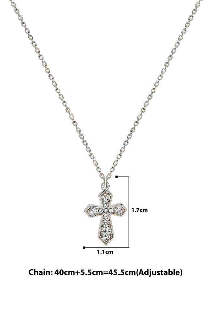 Silberry 925 Sterling Silver Serene Cross Pendant With Chain : N2599