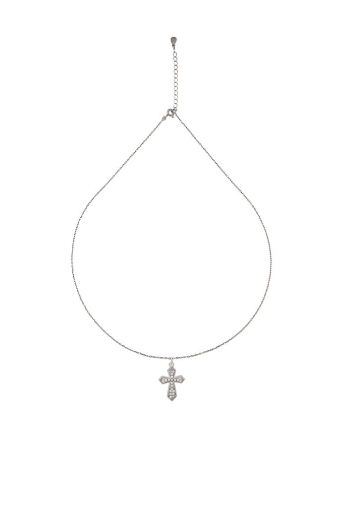 Silberry 925 Sterling Silver Serene Cross Pendant With Chain : N2599
