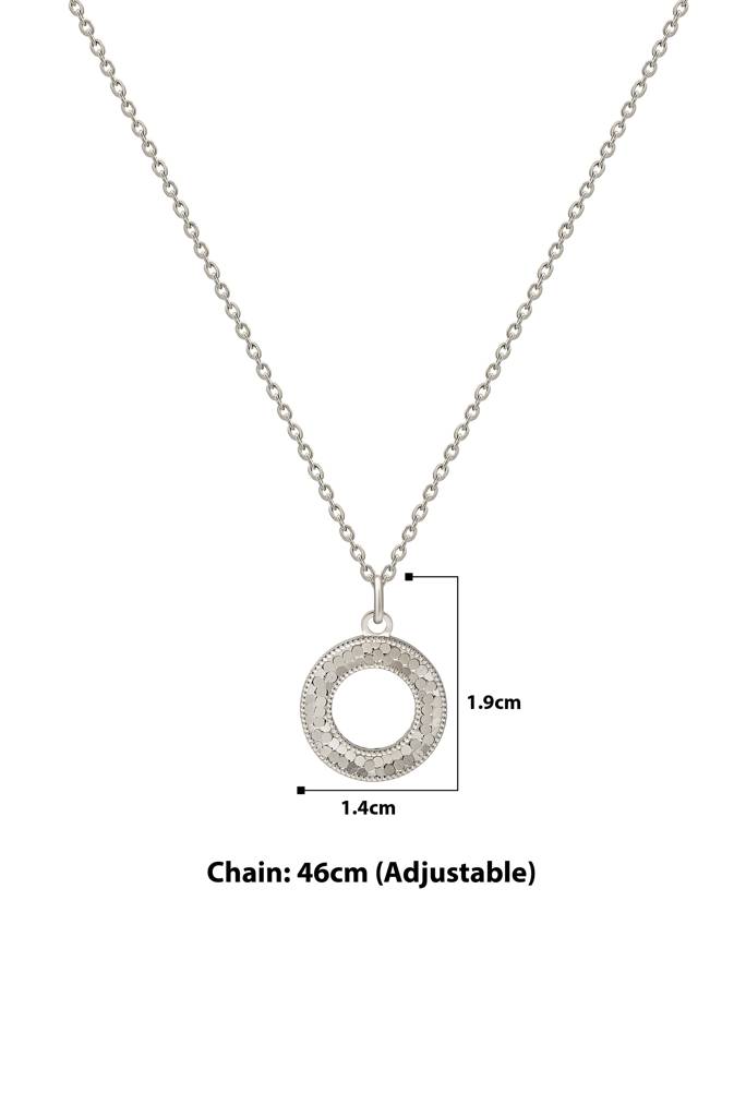 Silberry 925 Sterling Silver Classic Round Pendant With Chain : N2622