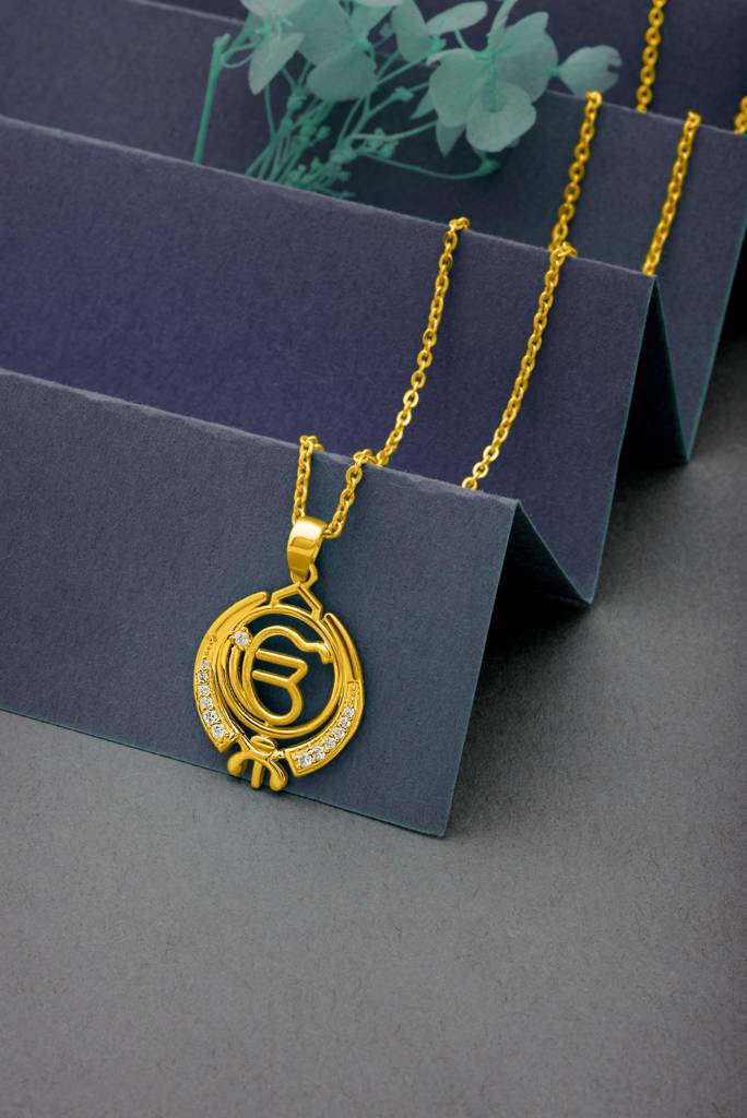 Silberry 925 Sterling Silver Ik Onkar Pendant With Chain : N266