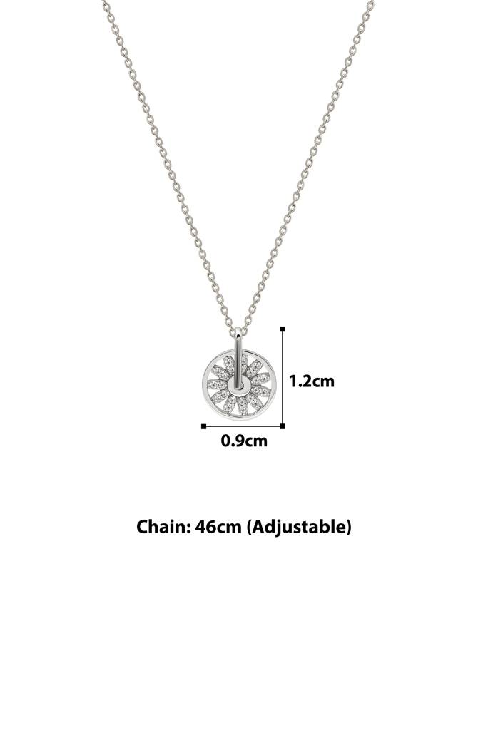 Silberry 925 Sterling Silver Tiny Wheel Pendant With Chain : N2672
