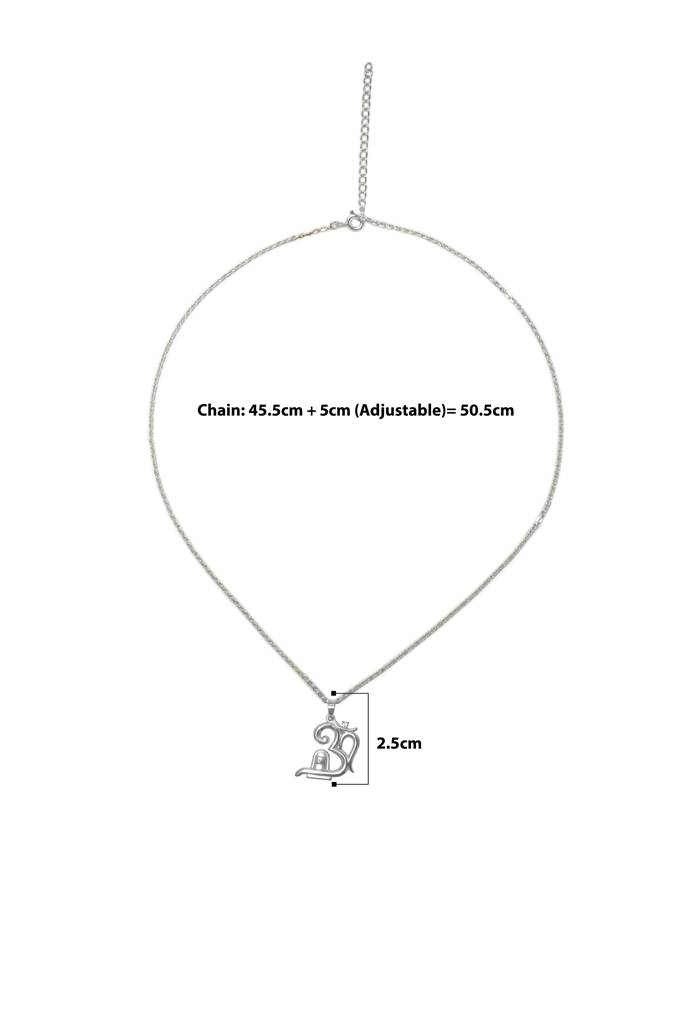 Silberry 925 Sterling Silver Om Shivling Pendant With Chain : N286