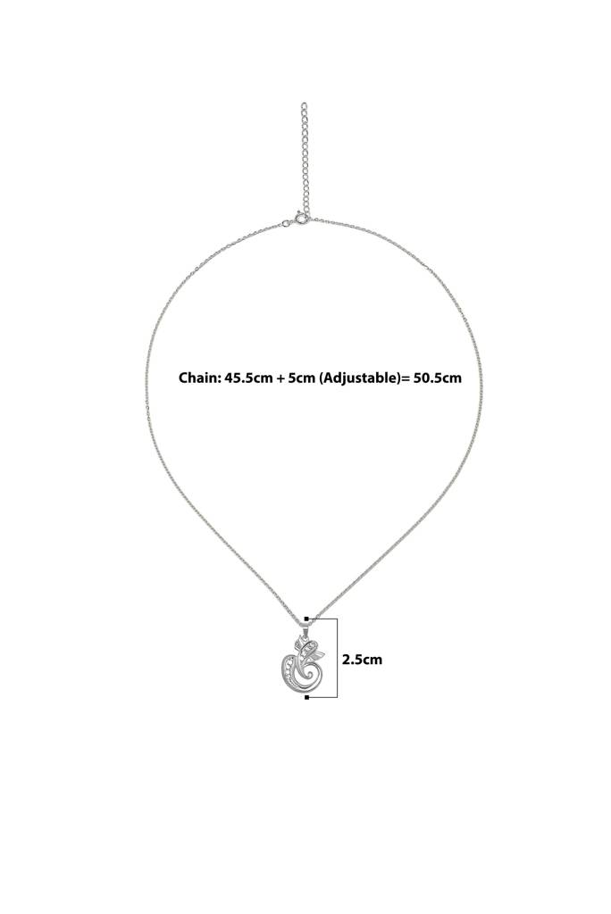 Silberry 925 Sterling Silver Ganesha Glow Pendant With Chain : N288
